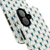 Retro Starburst Tough Phone Case — Teal Patterned Protective Cover