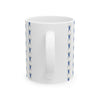 Blue StarPower Starburst Pattern Ceramic Mug — Retro Geometric 11oz & 15oz Coffee Cup