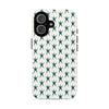 Retro Starburst Tough Phone Case — Teal Patterned Protective Cover