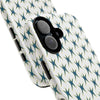 Retro Starburst Tough Phone Case — Teal Patterned Protective Cover
